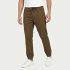 Men's Brown Slim Fit Casual Chino Trousers, भूरा, small