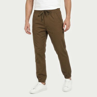 Men's Brown Slim Fit Casual Chino Trousers