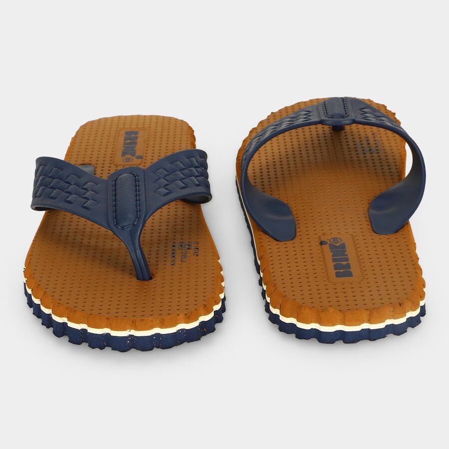 Men's Tan Flip-Flop Slippers, टैन, large