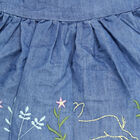 Infants Round Neck Frock, Light Blue, small image number null