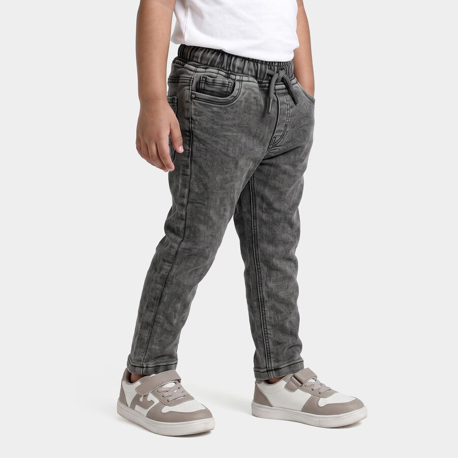 Boys Grey Slim Fit Washed Jeans, Light Grey, large