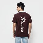 Men's Brown Polo Neck Graphic Print Polo T-Shirt, Brown, small