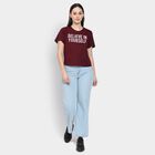 Ladies' 100% Cotton Round Neck T-Shirt , Wine, small image number null