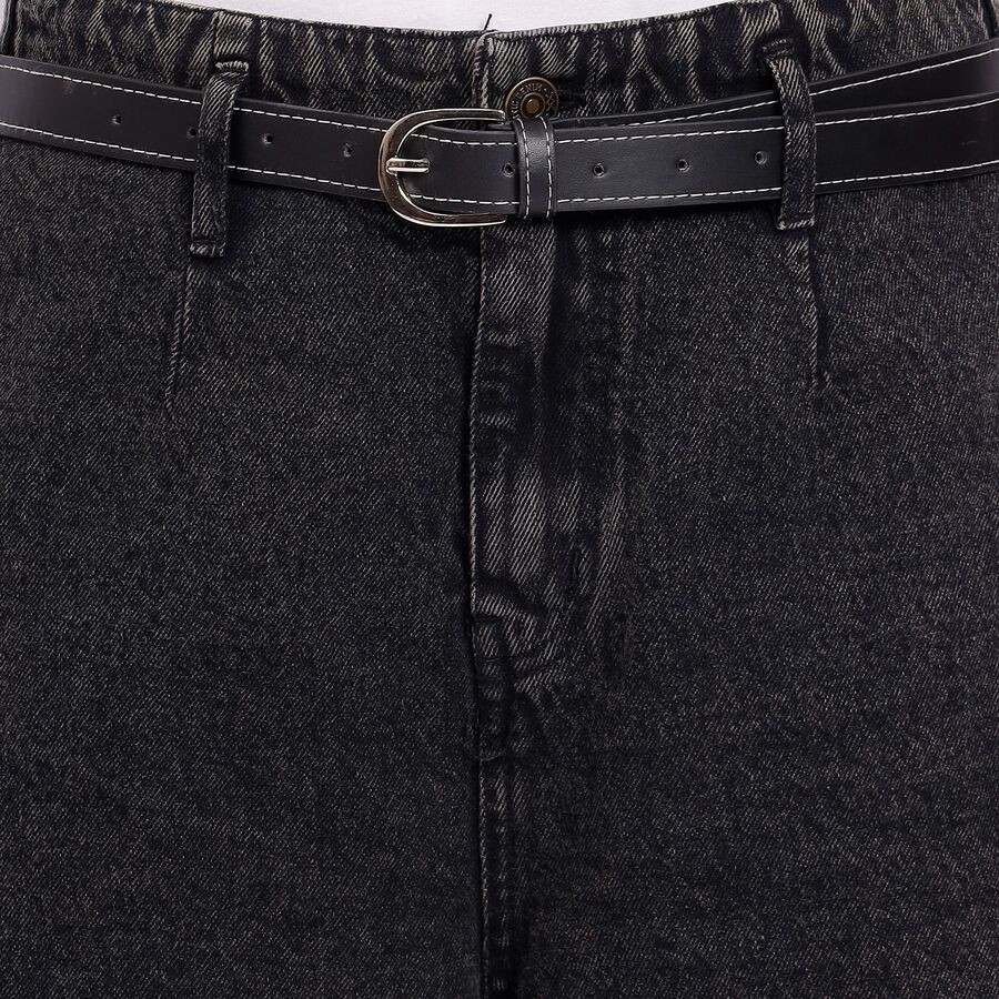 Ladies' 100% Cotton Jeans, Black, large image number null
