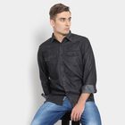 Solid Casual Shirt, Black, small image number null