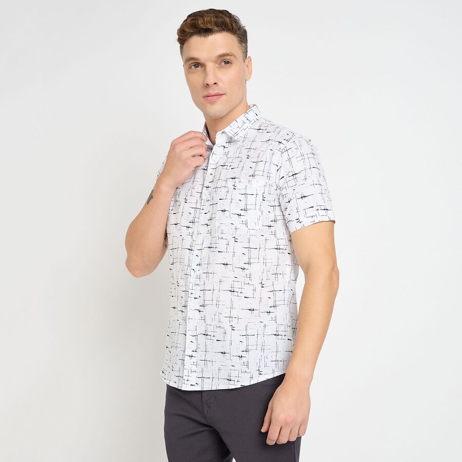 Men's Cotton Casual Shirt, सफ़ेद, large image number null