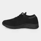 Men's Black Lace-Up Sneakers, Black, small