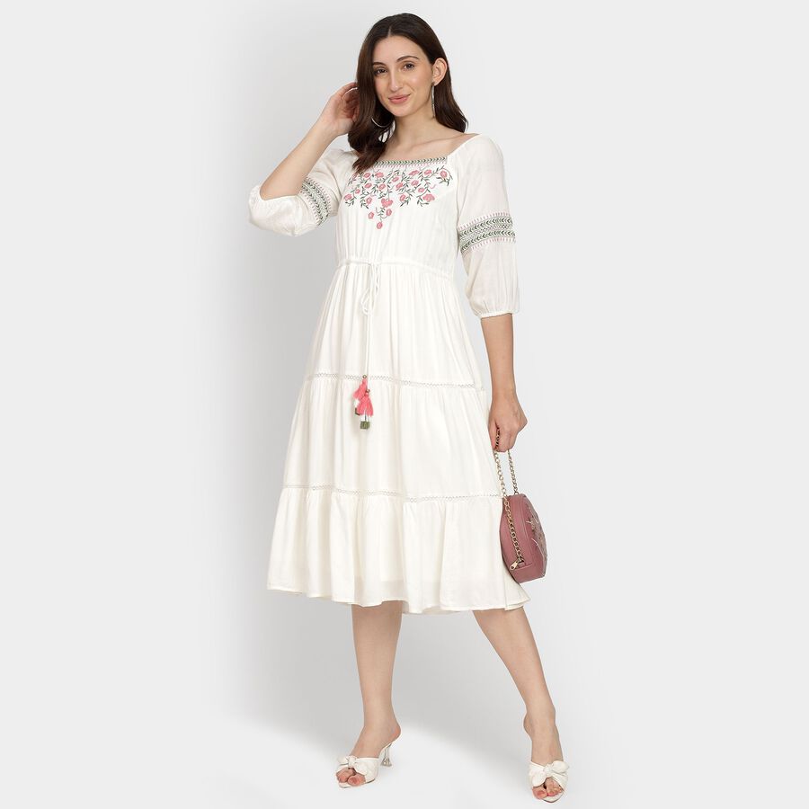 Ladies' Dress , ऑफ व्हाइट, large image number null