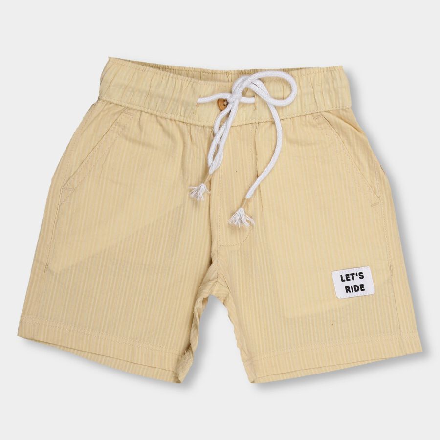 Boys' 100% Cotton Basic Bermuda, Off White, large image number null