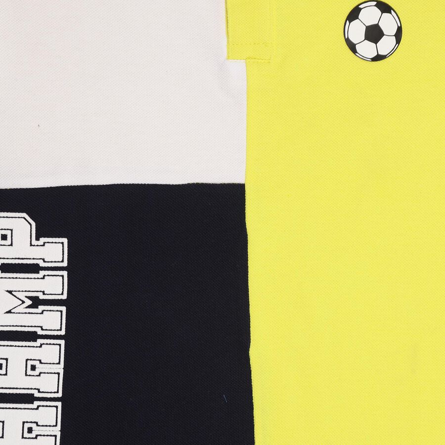 Boys' 100% Cotton Half Sleeves T-Shirt , Yellow, large image number null
