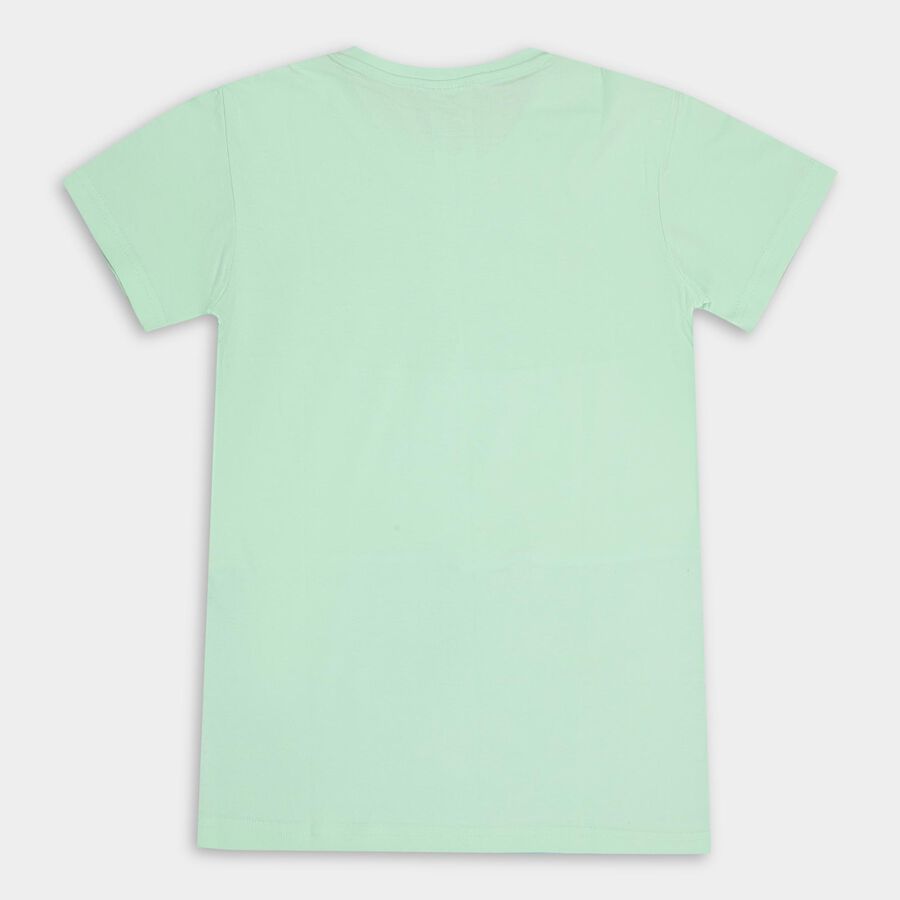 Boys' 100% Cotton Half Sleeves T-Shirt , Light Green, large image number null