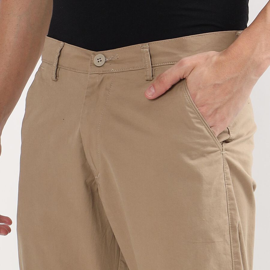 Men's Slim Fit Casual Trousers, Beige, large image number null