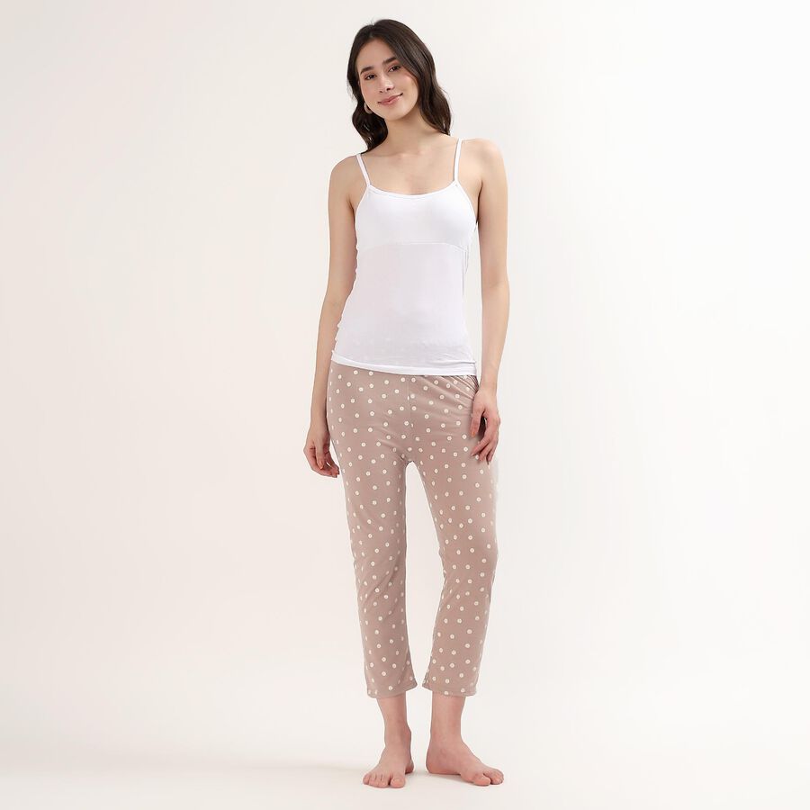 Women's White Cotton Round Neck Minimalist Slip, सफ़ेद, large