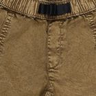 Boys' Brown Cotton Elastic Waist Bermuda Shorts, Khaki, small