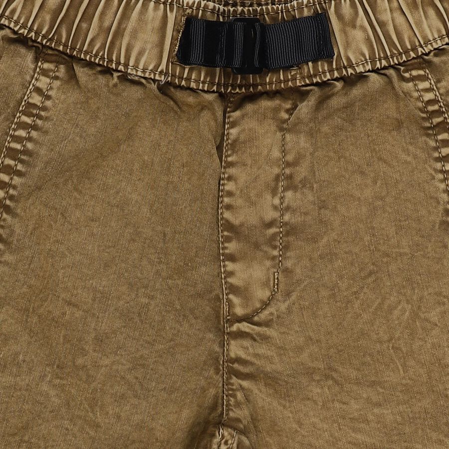 Boys' Brown Cotton Elastic Waist Bermuda Shorts, Khaki, large