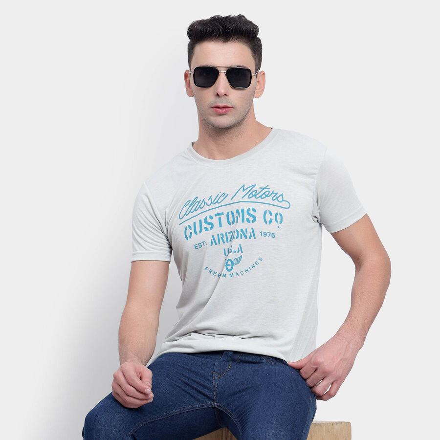 Round Neck T-Shirt, Light Grey, large image number null