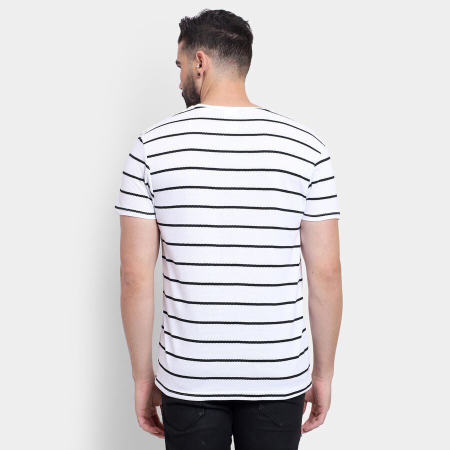 Men's Round Neck Half Sleeves T-Shirt, Off White, large image number null