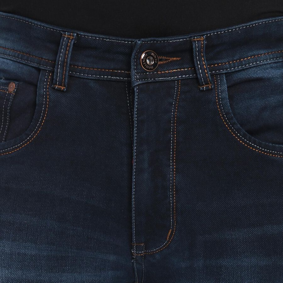 Men's Slim Fit Jeans , गहरा नीला, large image number null