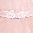 Girls' Soft Pink Floral Embellished Party Wear Frock, गुलाबी, small image number null