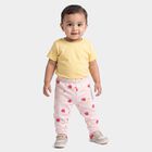 Infants Pink Jogger Fit Strawberry Printed Pyjama, हल्का गुलाबी, small