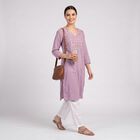 Women's Lilac V-Neck Embroidered Kurta, Lilac, small