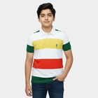 Boys' White Cotton Round Neck Graphic Printed T-Shirt, White, small