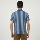 Men's Blue Spread Collar Casual Shirt, Mid Blue, small