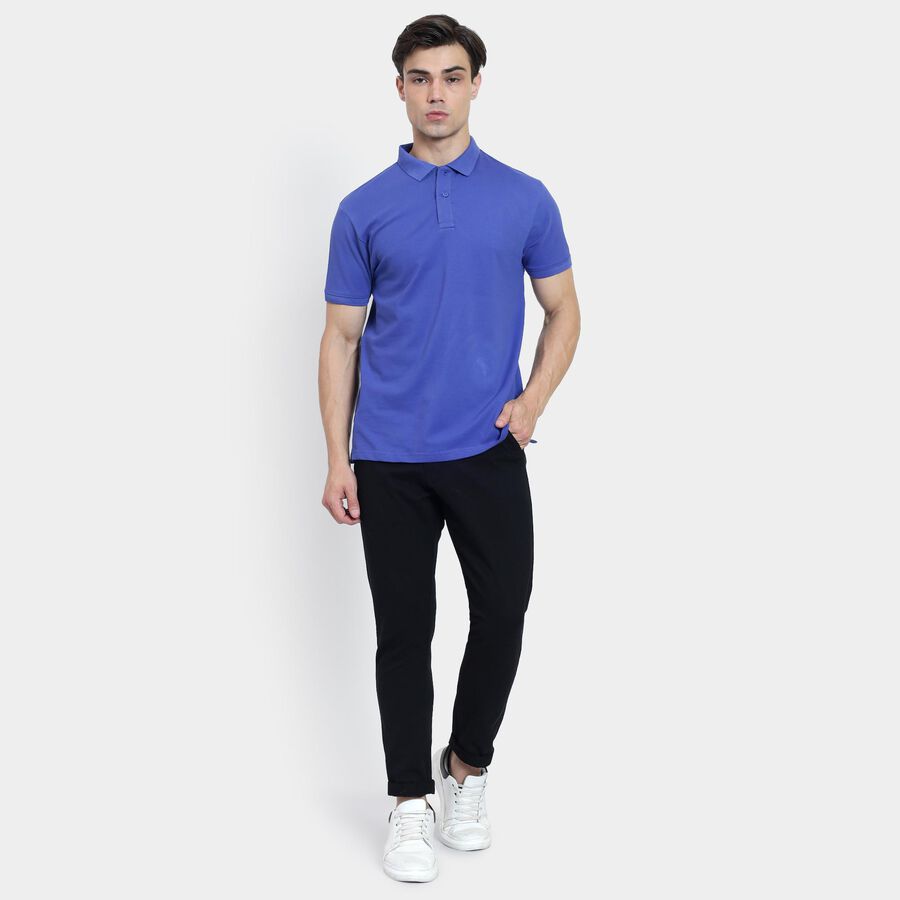 Men's Collared Half Sleeves T-Shirt , Dark Blue, large image number null