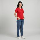 Women Fuchsia Round Neck Casual T-Shirt, Fuchsia, small