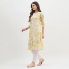 Women's Yellow Floral Printed Ethnic Set, Mustard, small