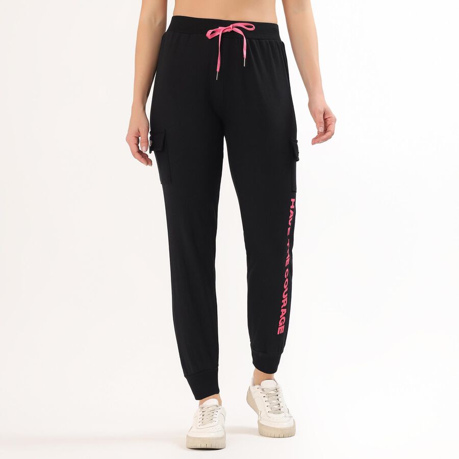 Women's Unknown Regular Fit Track Pants, काला, large