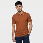 Men Brown Polo Neck Polo T-Shirt, भूरा, small