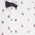 Infants' White Cotton Mandarin Collar Casual Shirt, White, small image number null