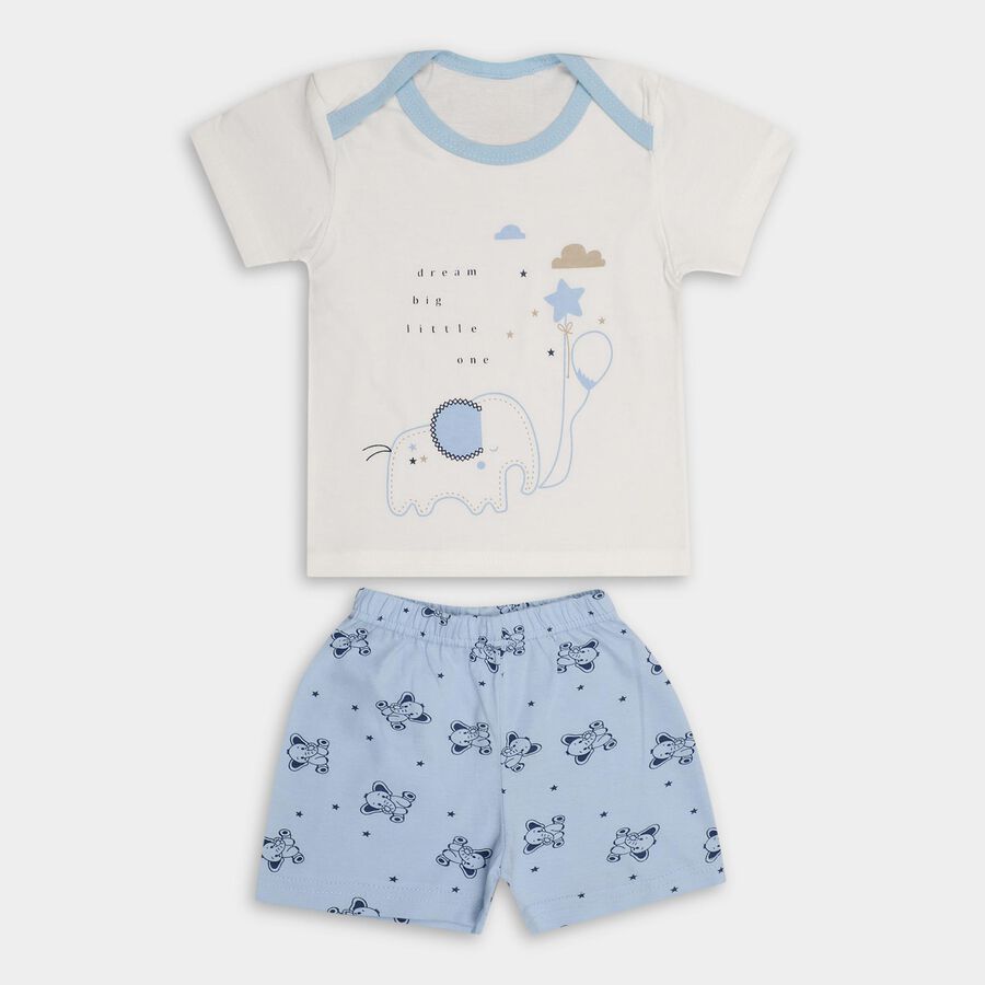 Infants' 100% Cotton Baba Suit, हल्का नीला, large image number null