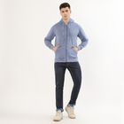 Men's Muted Light Blue Hooded Neck Casual Sweatshirt, हल्का नीला, small image number null