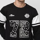 Men's Black Crew Neck Graphic Print Sweatshirt, Black, small