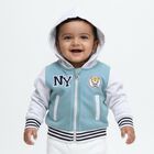 Infants Light Blue Hooded Casual Sweatshirt, टील ब्लू, small image number null