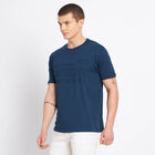 Cotton Solid Round Neck T-Shirt, Dark Blue, small image number null