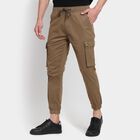 Men's Slim Fit Casual Trousers , Khaki, small