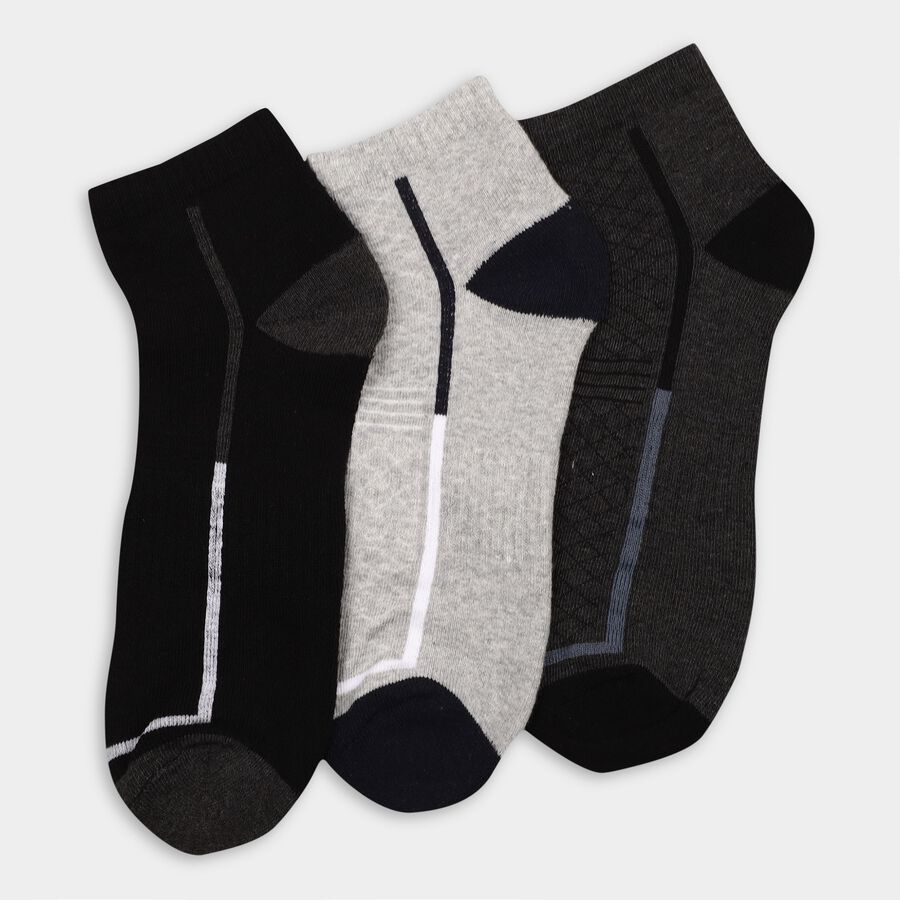 Men's Socks (Pack of 3), मिश्रित हल्का ग्रे, large image number null