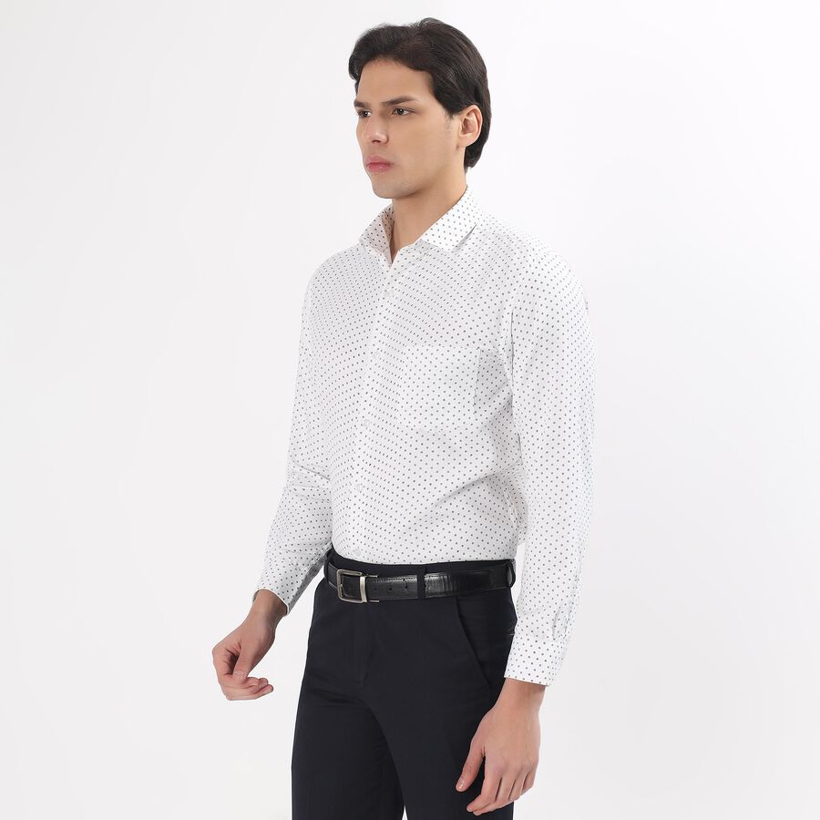 Men's Snow White Full Sleeve Classic Collar Formal Shirt, White, large image number null