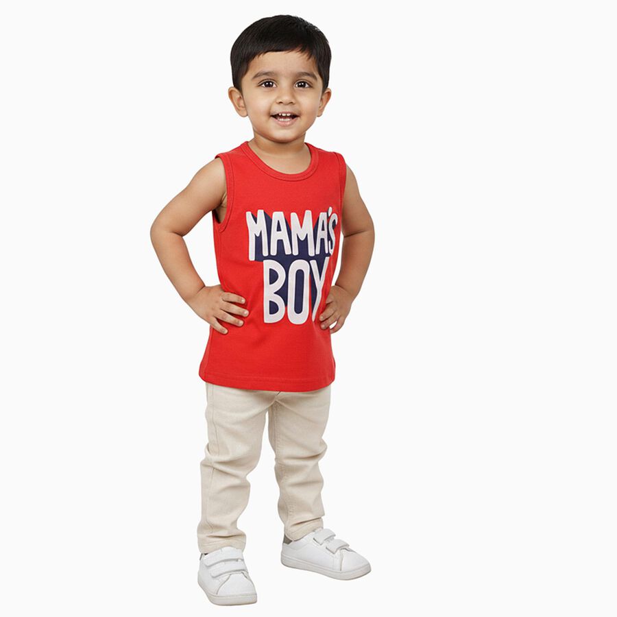 Infants' Vest, लाल, large image number null