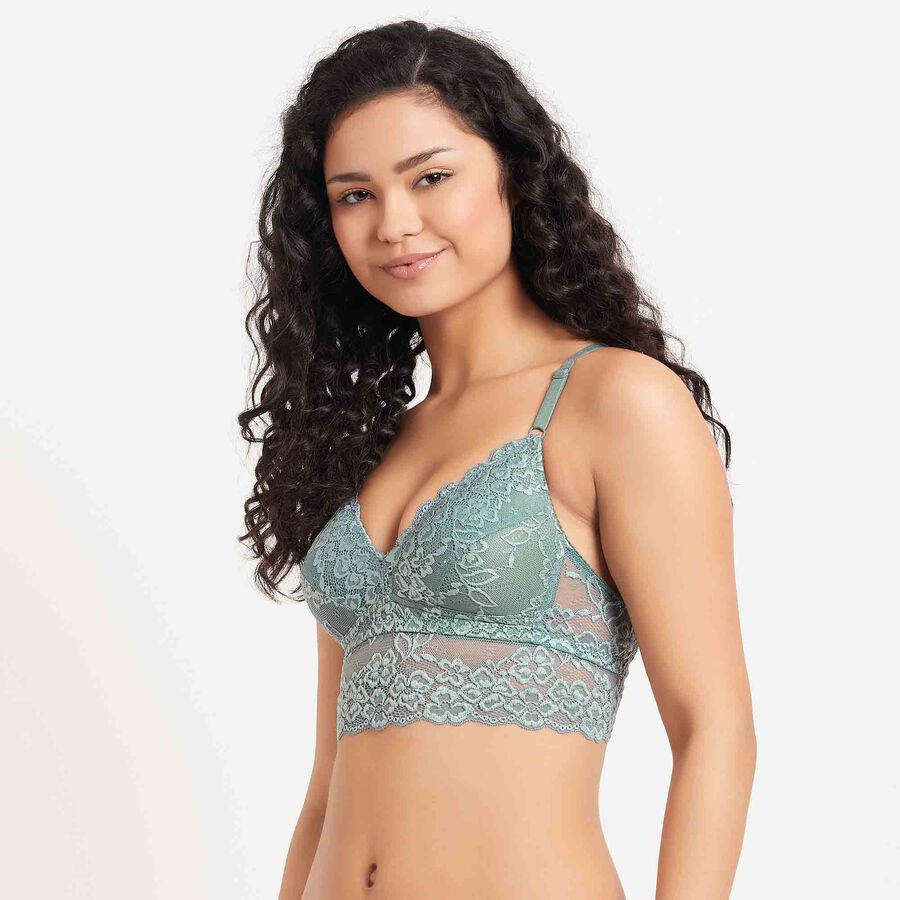 Full Lace Padded Bra, Olive, large image number null
