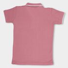 Boys Dusty Rose Polo Neck Casual T-Shirt, गुलाबी, small