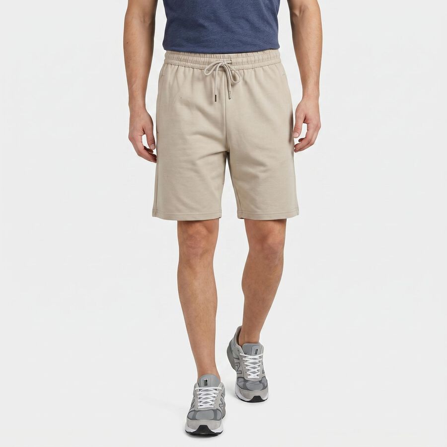 Men's Light Grey Regular Fit Athletic Bermuda Shorts, Light Grey, large