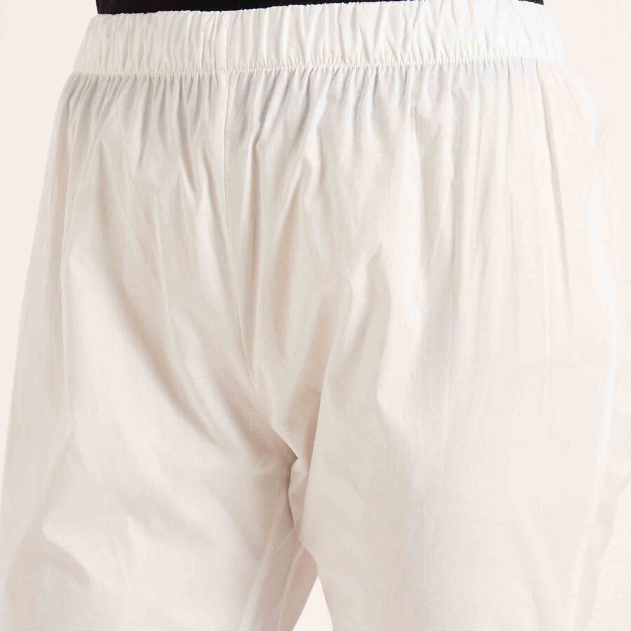 Embroidered Slim Palazzo, Off White, large image number null