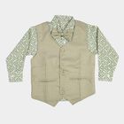 Boys' Green Cotton Collar Neck Shirt, Light Green, small