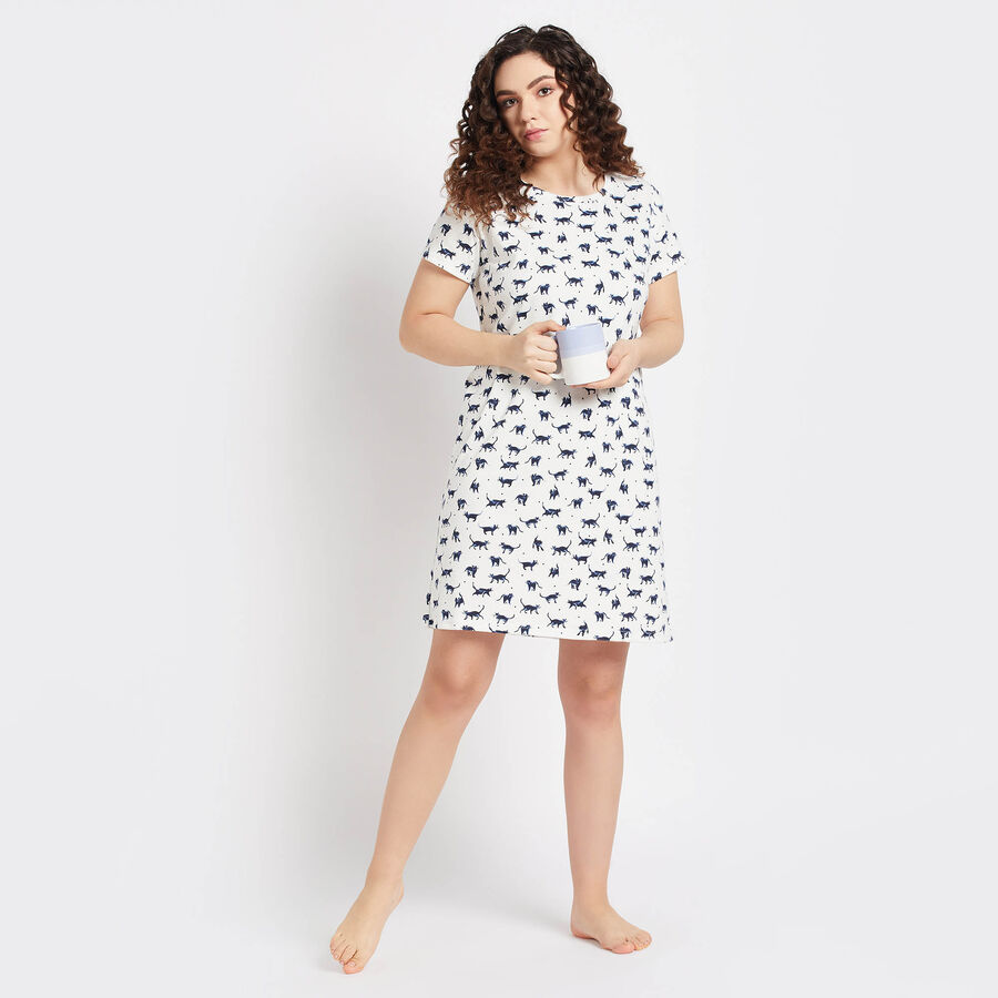All Over Print Nighty, सफ़ेद, large image number null