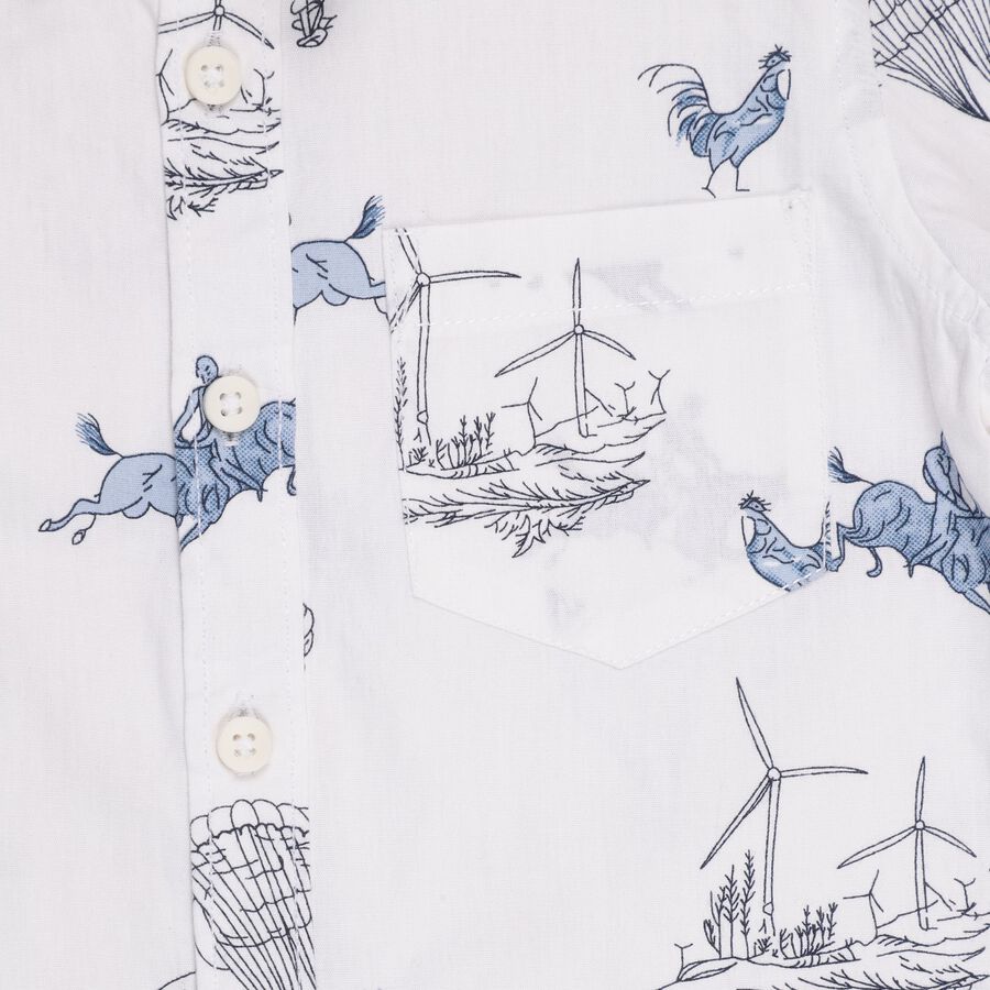 Boys'100% Cotton Casual Shirt, White, large image number null