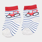 Infants Cotton Stripes Socks, Melange Light Grey, small image number null
